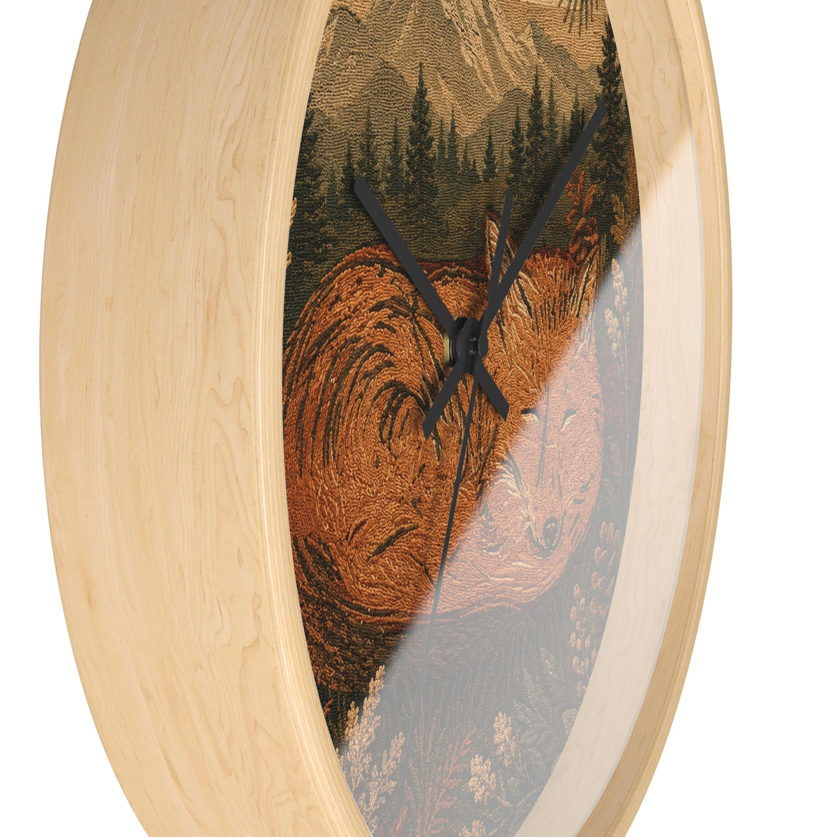 Sleeping Fox Wall Clock, 10" | Woodland Nursery Decor