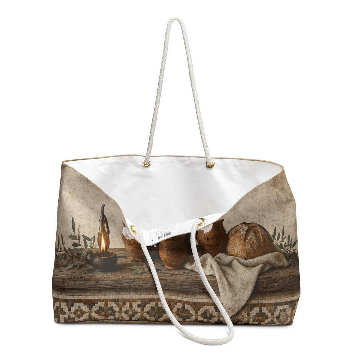 Biblical Pottery Travel Bag | Ancient Mosaic Overnight Tote