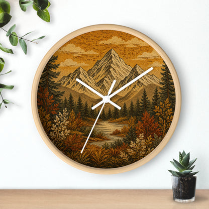 Mountain Lake Wall Clock, 10" | Rustic Cabin Decor