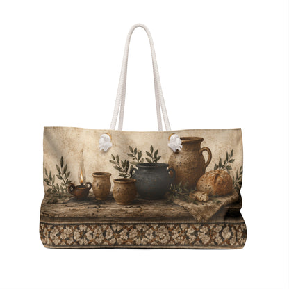 Pottery Lover Travel Bag | Rustic Mosaic Overnight Tote