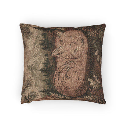 Sleeping Fox Woven Throw Pillow | Rustic Mountain Decor