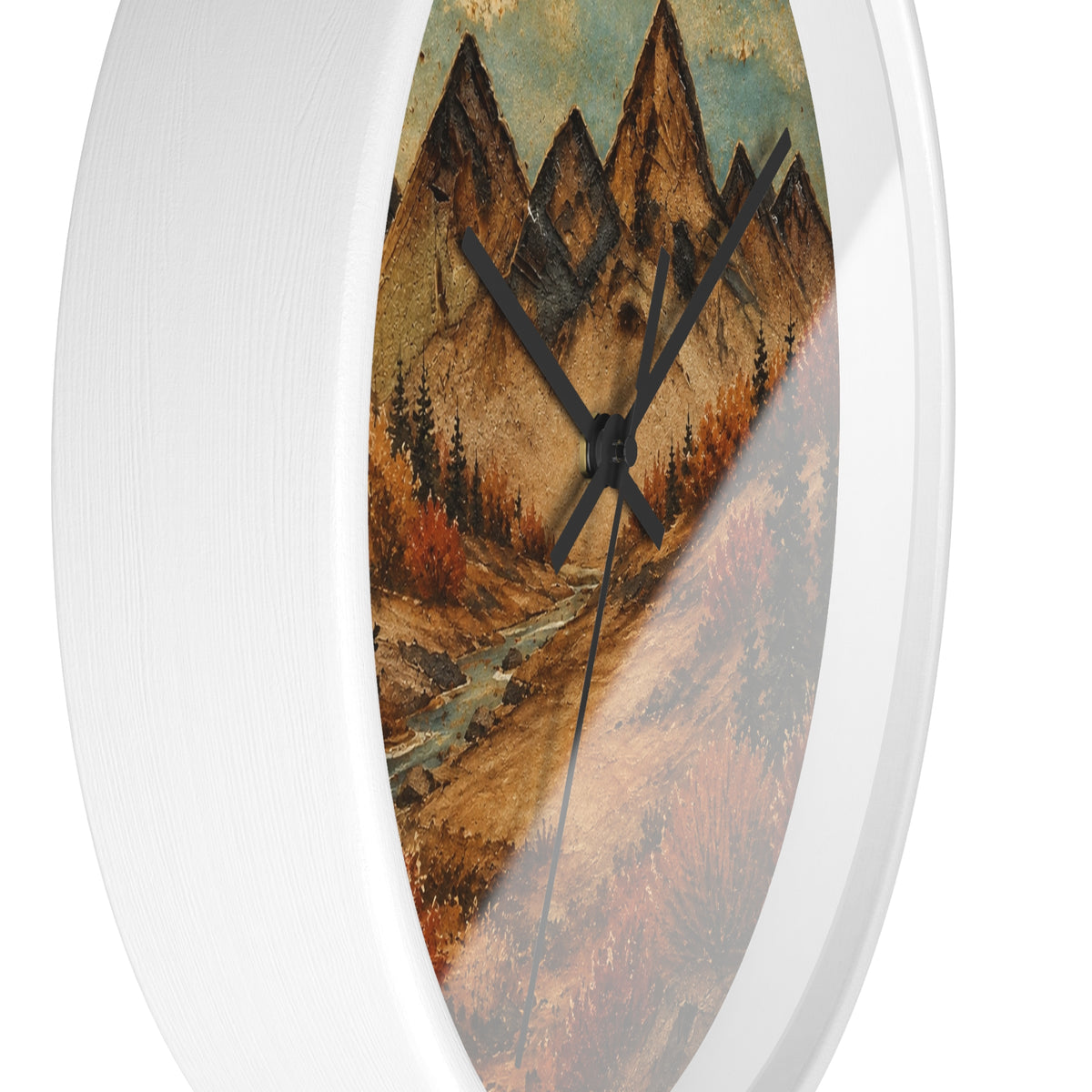 Mountain River Wall Clock, 10" | Rustic Cabin Decor