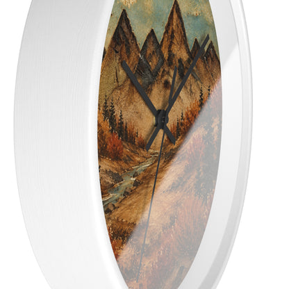 Mountain River Wall Clock, 10" | Rustic Cabin Decor