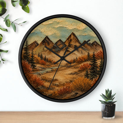 Mountain River Wall Clock, 10" | Rustic Cabin Decor