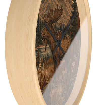 Moose Mountain Wall Clock, 10" | Rustic Cabin Decor