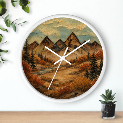 Mountain River Wall Clock, 10" | Rustic Cabin Decor
