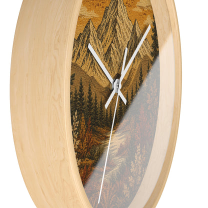 Mountain Lake Wall Clock, 10" | Rustic Cabin Decor