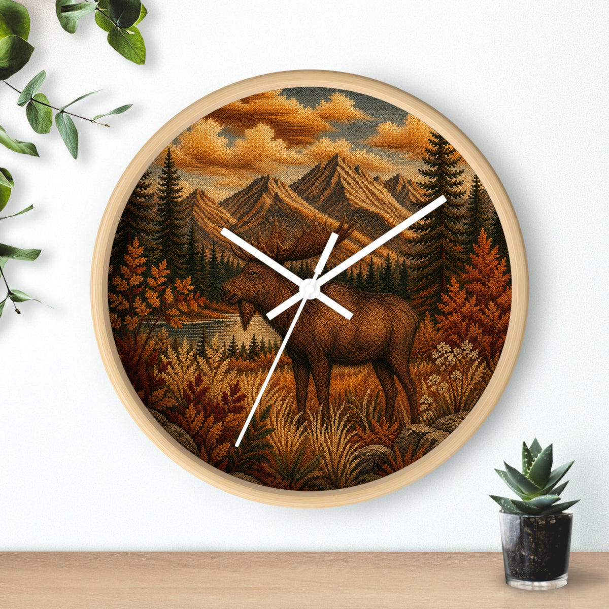 Moose Wall Clock, 10" | Rustic Lodge Decor