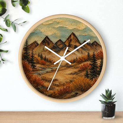 Mountain River Wall Clock, 10" | Rustic Cabin Decor