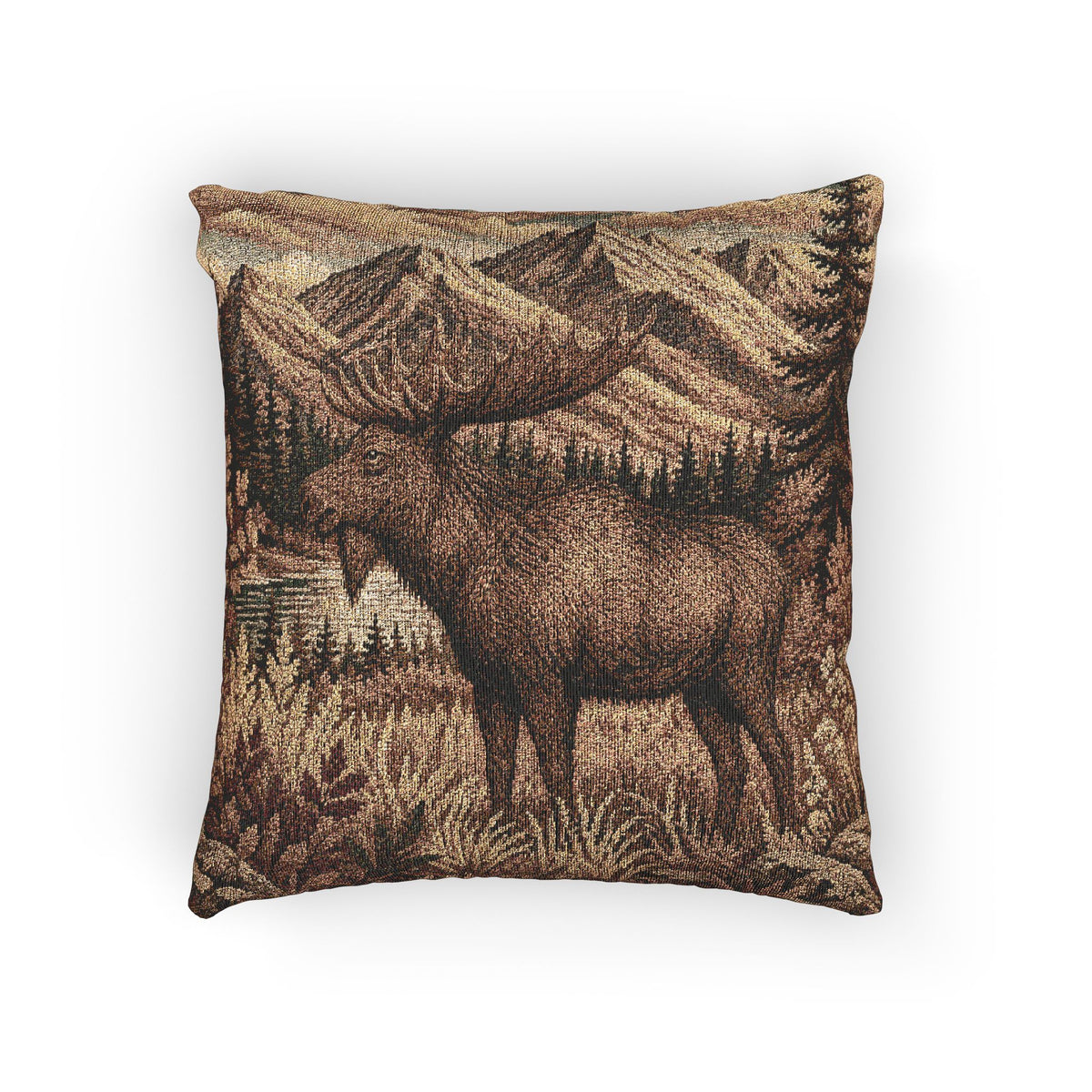 Moose Woven Throw Pillow | Autumn Cabin Lodge Decor