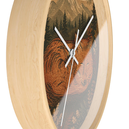 Sleeping Fox Wall Clock, 10" | Woodland Nursery Decor