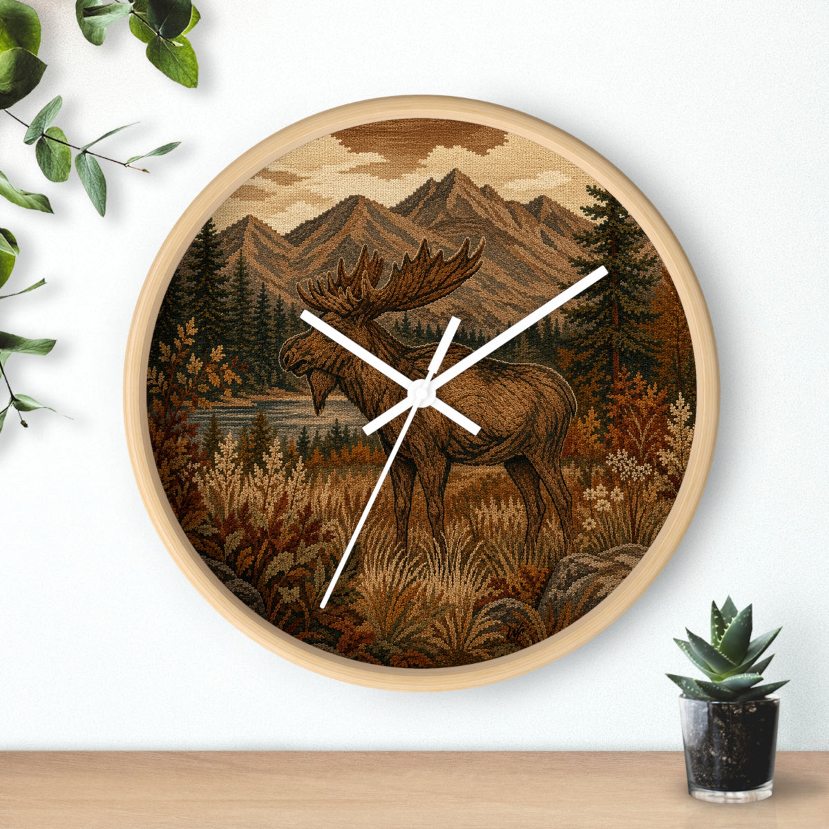 Moose Mountain Wall Clock, 10" | Rustic Cabin Decor