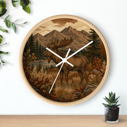 Moose Mountain Wall Clock, 10" | Rustic Cabin Decor