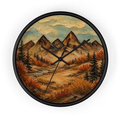Mountain River Wall Clock, 10" | Rustic Cabin Decor