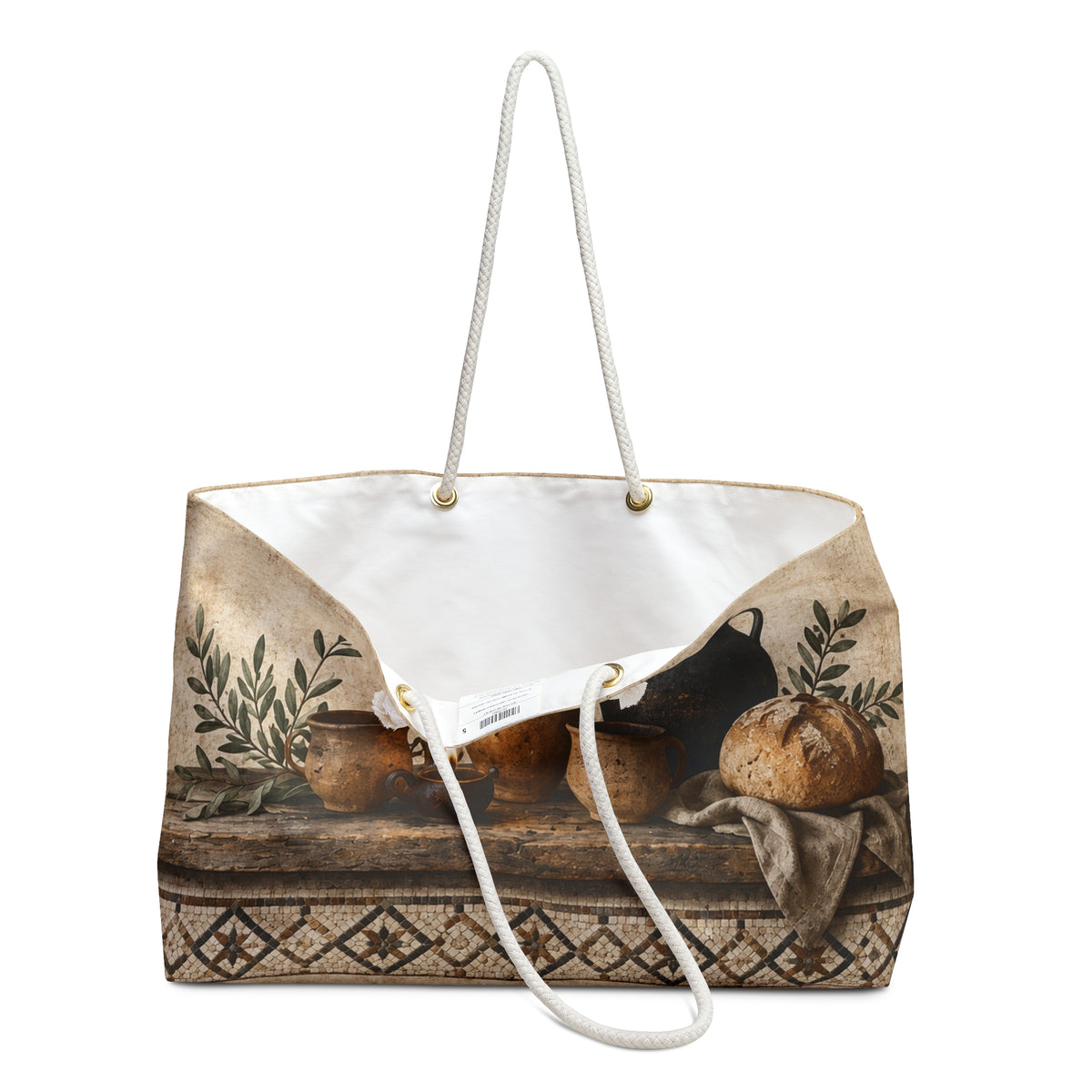 Pottery Lover Travel Bag | Geometric Mosaic Overnight Tote