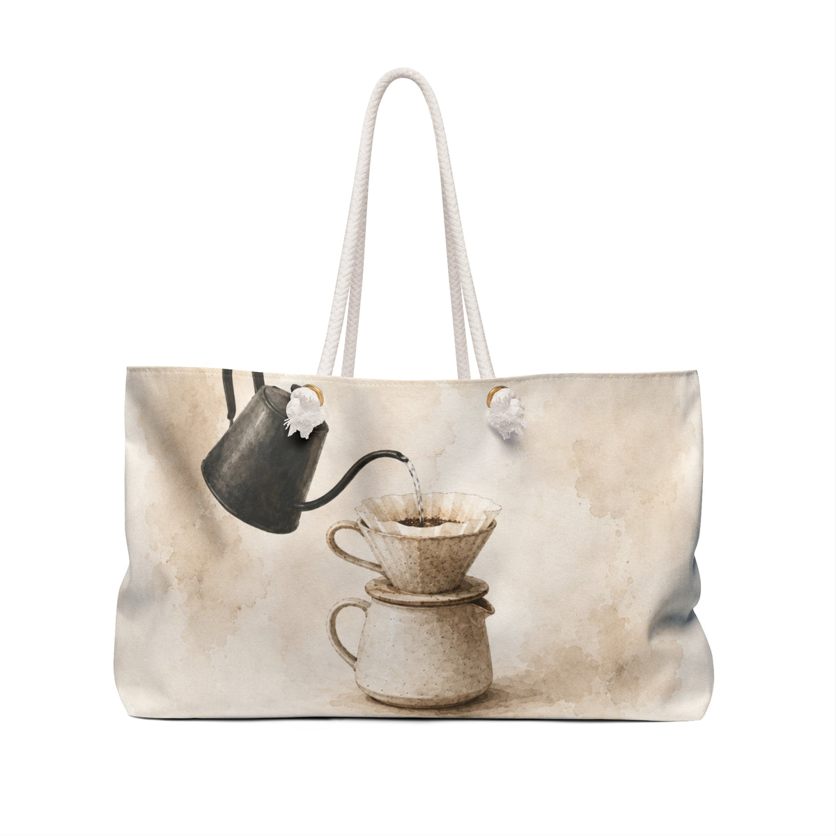 Coffee Lover Weekender Bag | Ceramic Pour Over Travel Tote