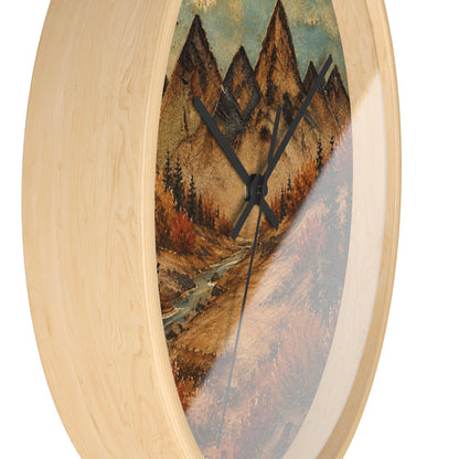 Mountain River Wall Clock, 10" | Rustic Cabin Decor