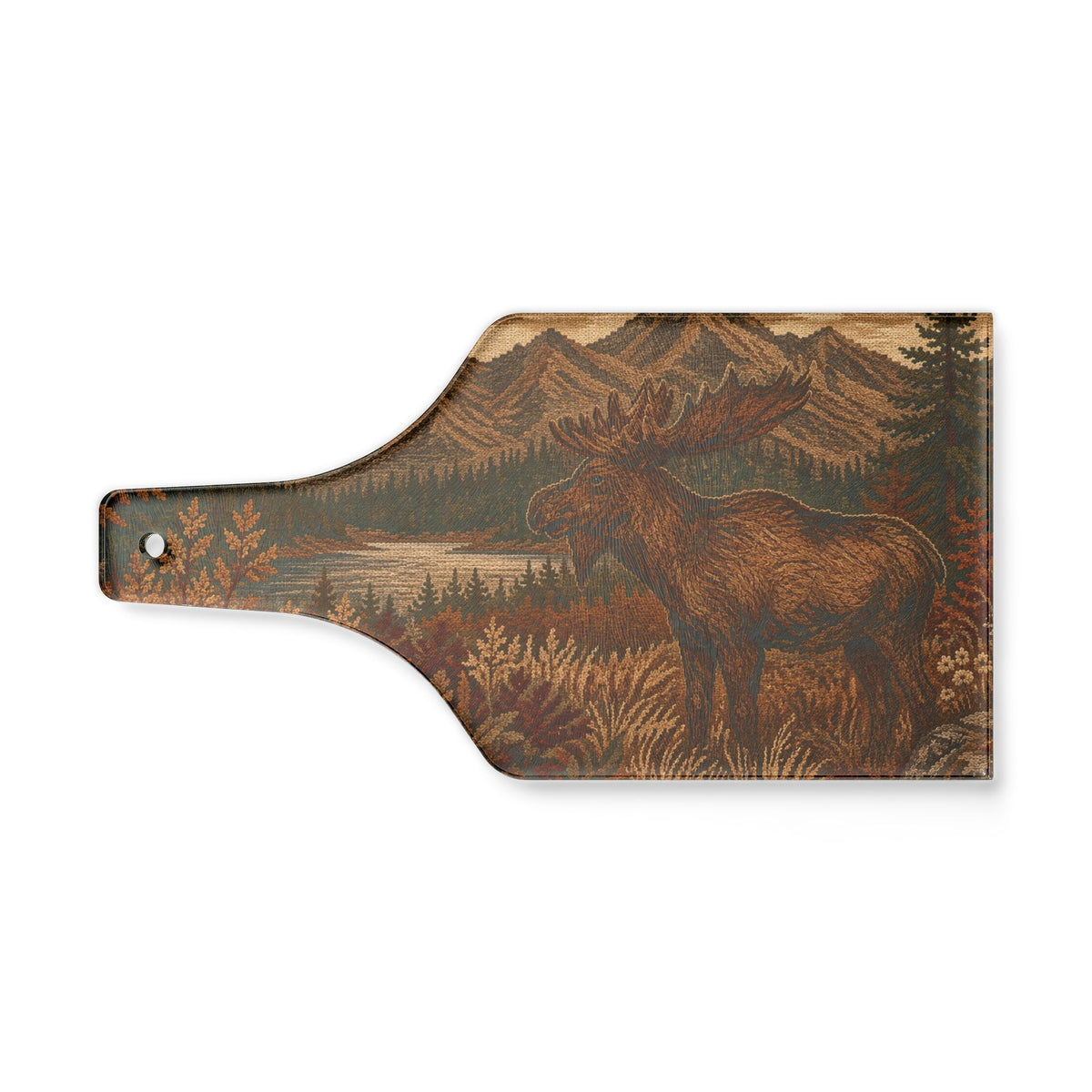 Moose Glass Cutting Board | Rustic Lodge Kitchen Decor