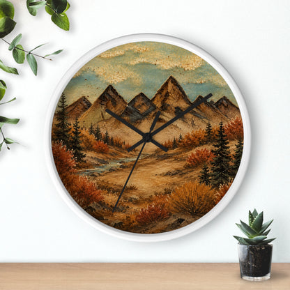 Mountain River Wall Clock, 10" | Rustic Cabin Decor