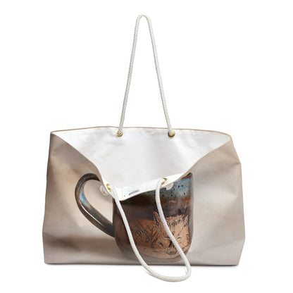 Pottery Lover Travel Bag | Blue Fox Ceramic Overnight Tote