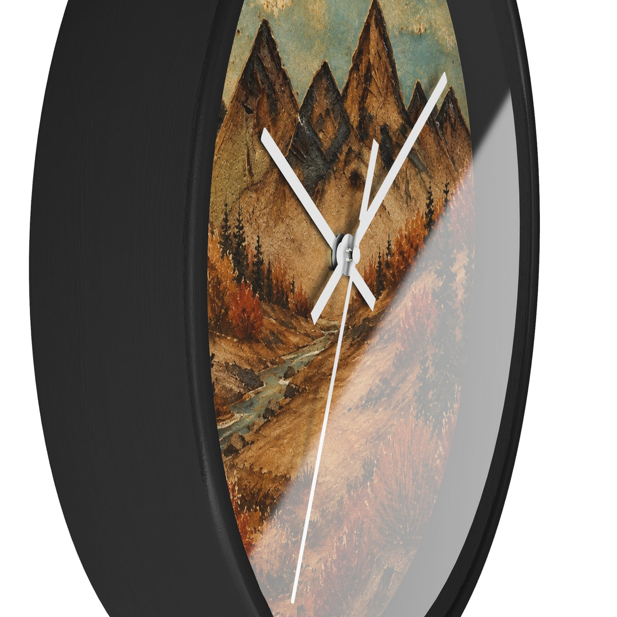 Mountain River Wall Clock, 10" | Rustic Cabin Decor
