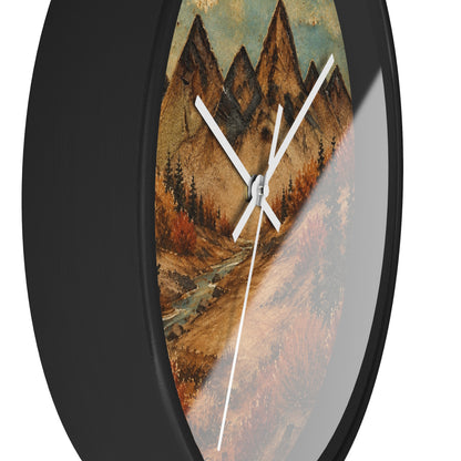 Mountain River Wall Clock, 10" | Rustic Cabin Decor