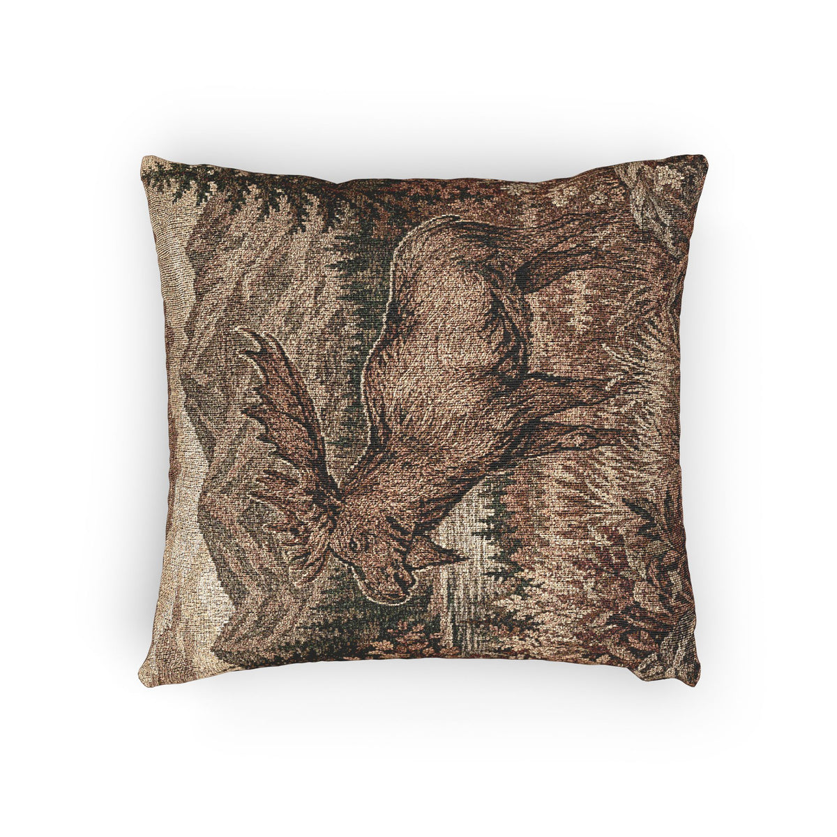 Moose Woven Throw Pillow | Alpine Cabin Lodge Decor