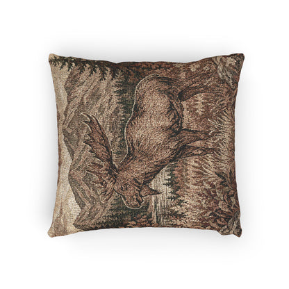 Moose Woven Throw Pillow | Alpine Cabin Lodge Decor