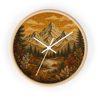 Mountain Lake Wall Clock, 10" | Rustic Cabin Decor