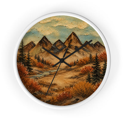 Mountain River Wall Clock, 10" | Rustic Cabin Decor