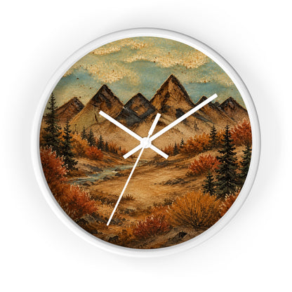 Mountain River Wall Clock, 10" | Rustic Cabin Decor