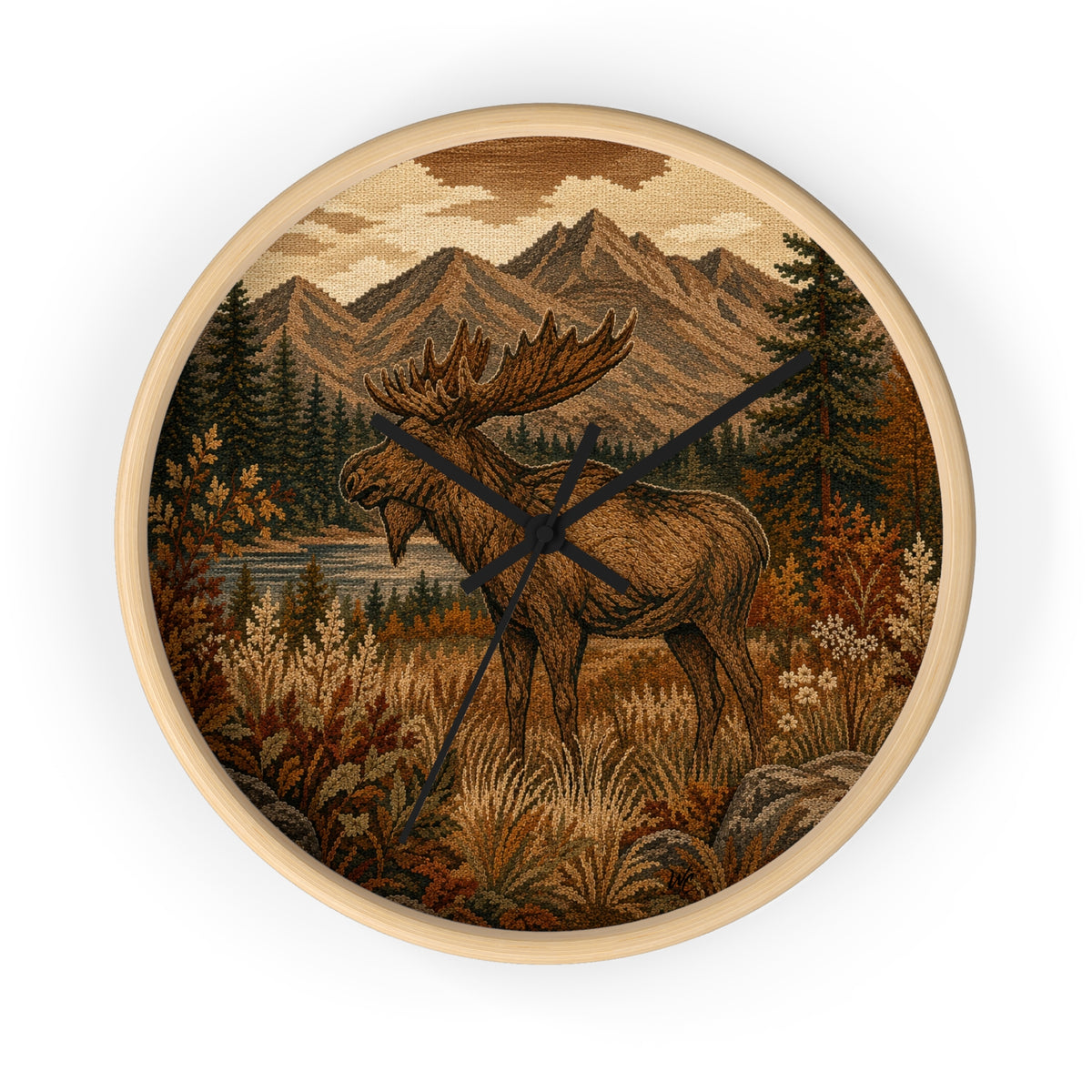 Moose Mountain Wall Clock, 10" | Rustic Cabin Decor