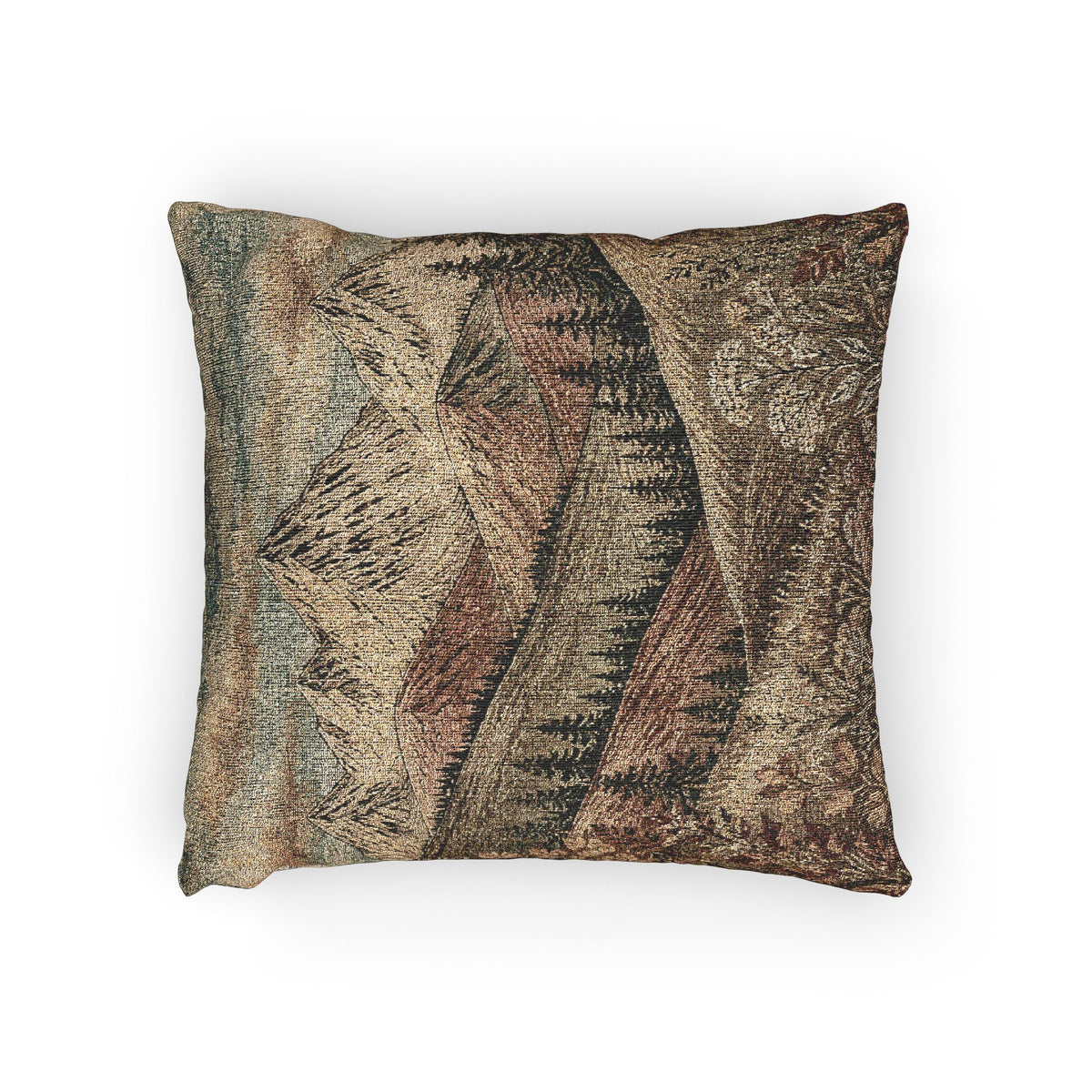 Mountain Wildflower Woven Pillow | Rustic Cabin Decor