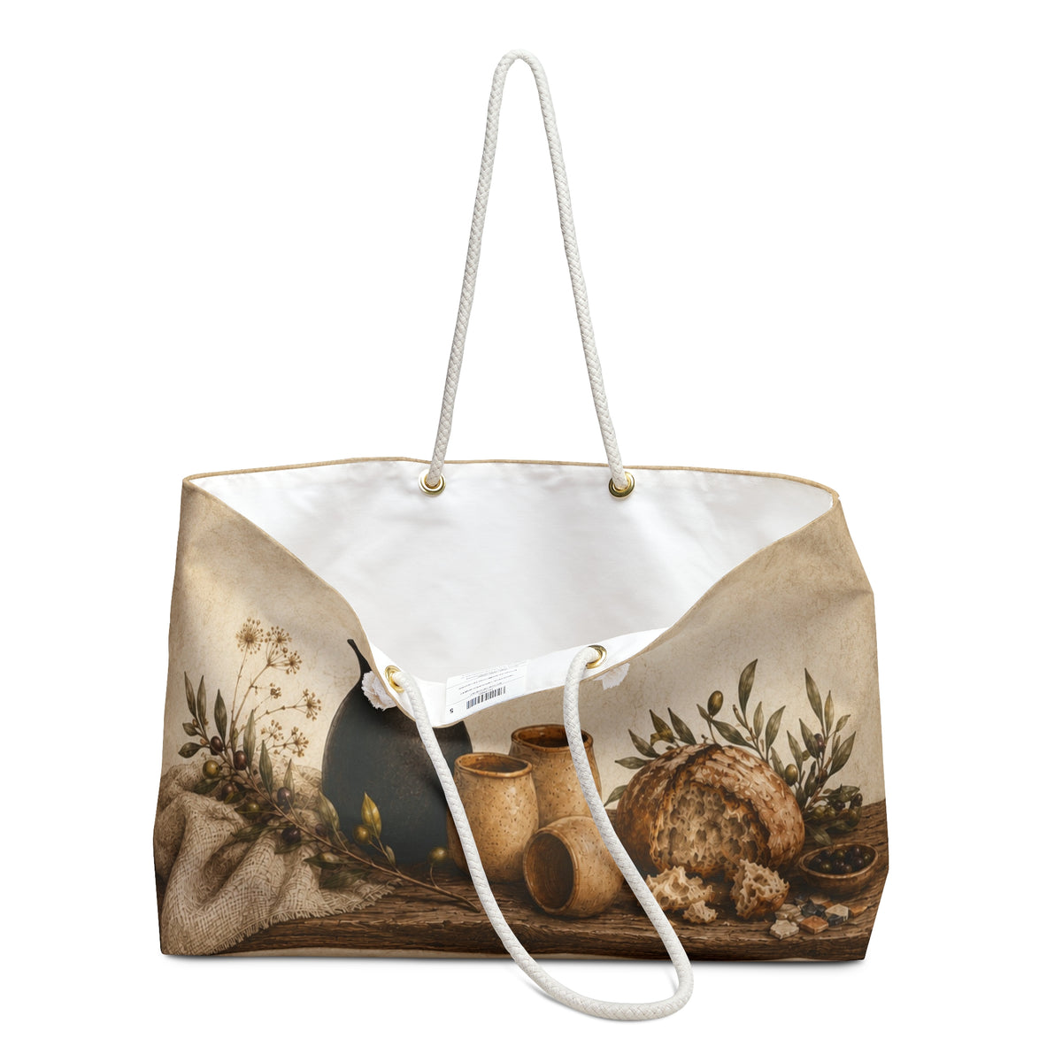 Biblical Pottery Travel Bag | Rustic Bread Table Overnight Tote