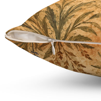 Sleeping Fox Throw Pillow | Botanical Woodland Decor