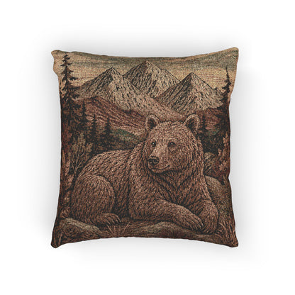 Bear Woven Throw Pillow | Rustic Woodland Cabin Decor