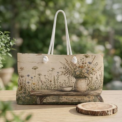 Wildflower Pottery Travel Bag | Cottage Garden Overnight Tote