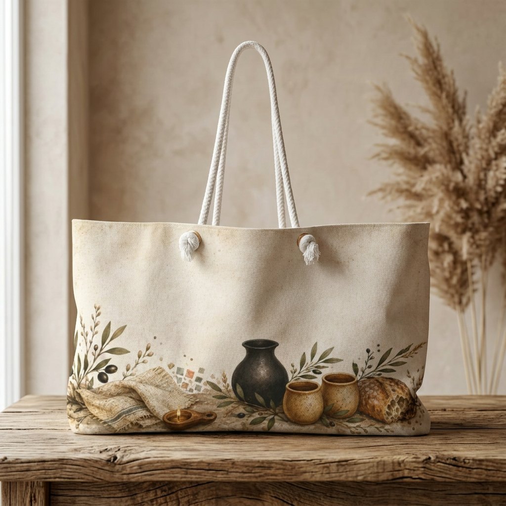 Biblical Pottery Travel Bag | First-Century Table Overnight Tote