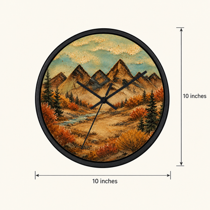Mountain River Wall Clock, 10" | Rustic Cabin Decor