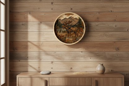 Moose Mountain Wall Clock, 10" | Rustic Cabin Decor