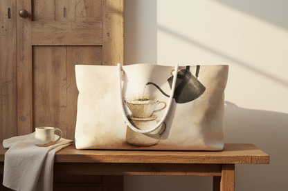 Coffee Lover Weekender Bag | Ceramic Pour Over Travel Tote