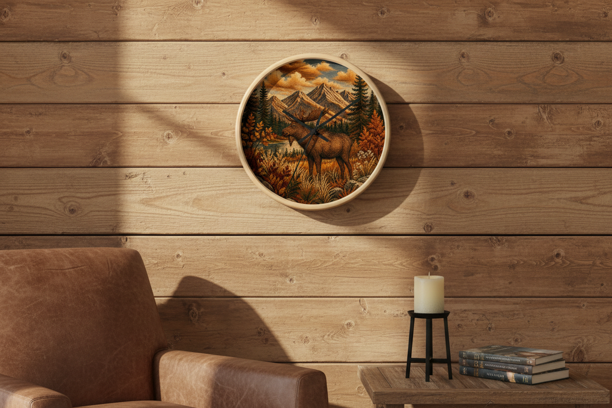 Moose Wall Clock, 10" | Rustic Lodge Decor