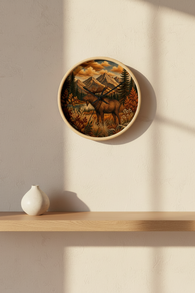 Moose Wall Clock, 10" | Rustic Lodge Decor