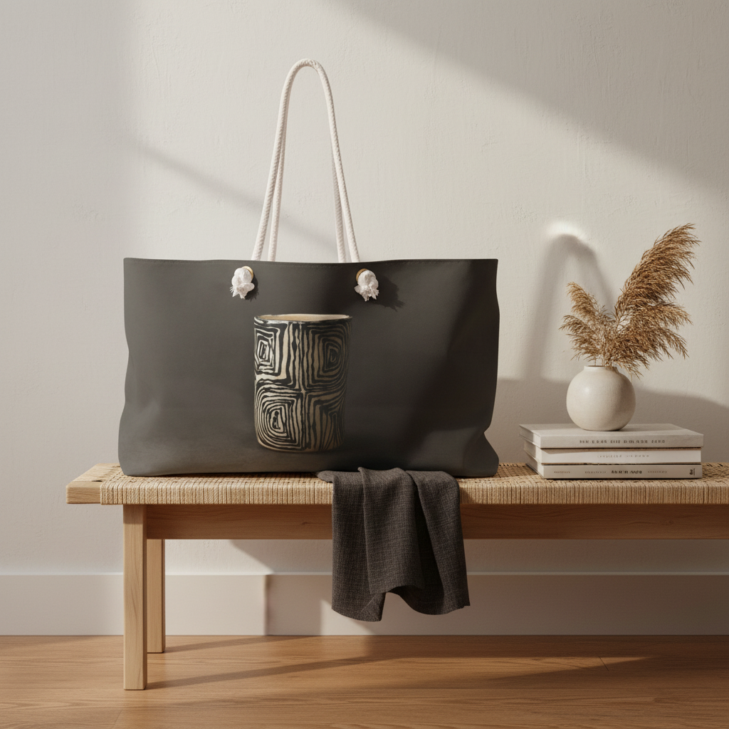 Pottery Lover Travel Bag | Geometric Ceramic Tumbler Tote