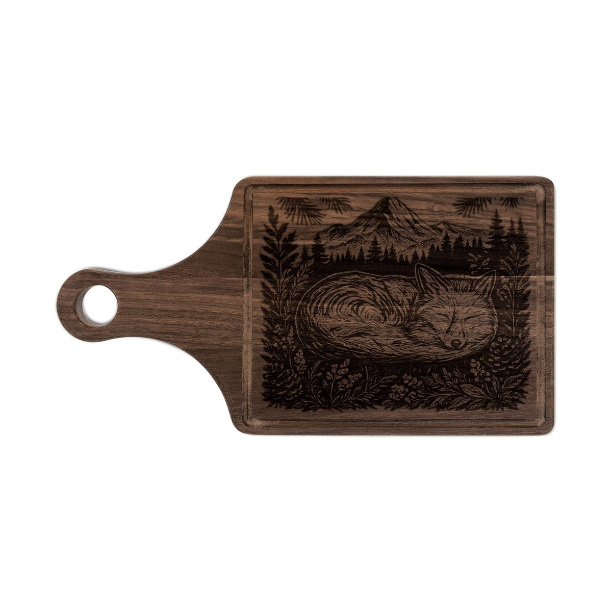 Sleeping Fox Wood Serving Board | Rustic Mountain Kitchen Decor