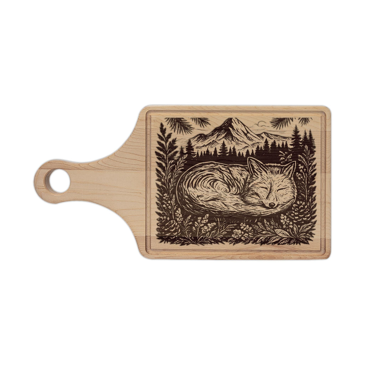 Sleeping Fox Wood Serving Board | Rustic Mountain Kitchen Decor