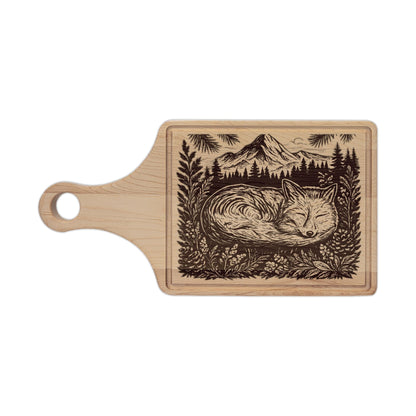 Sleeping Fox Wood Serving Board | Rustic Mountain Kitchen Decor