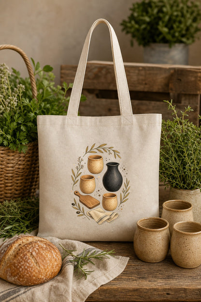 Biblical Pottery Tote Bag | First-Century Christian Gift