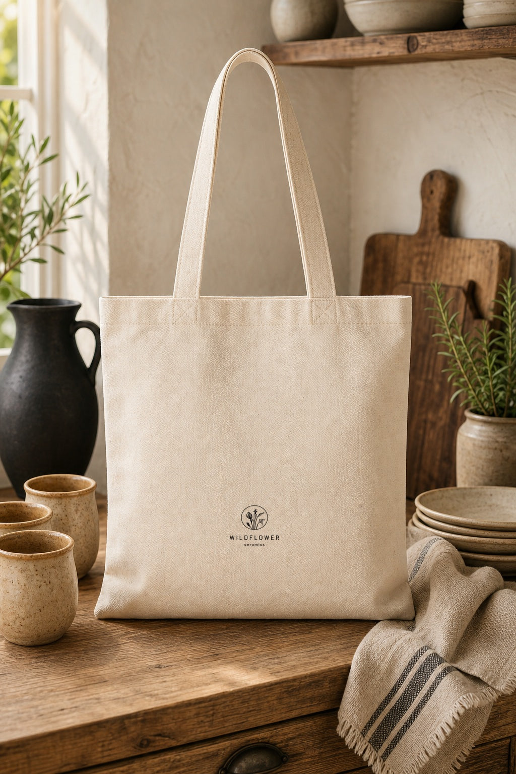 Biblical Pottery Tote Bag | Matte Black Vessel Christian Gift
