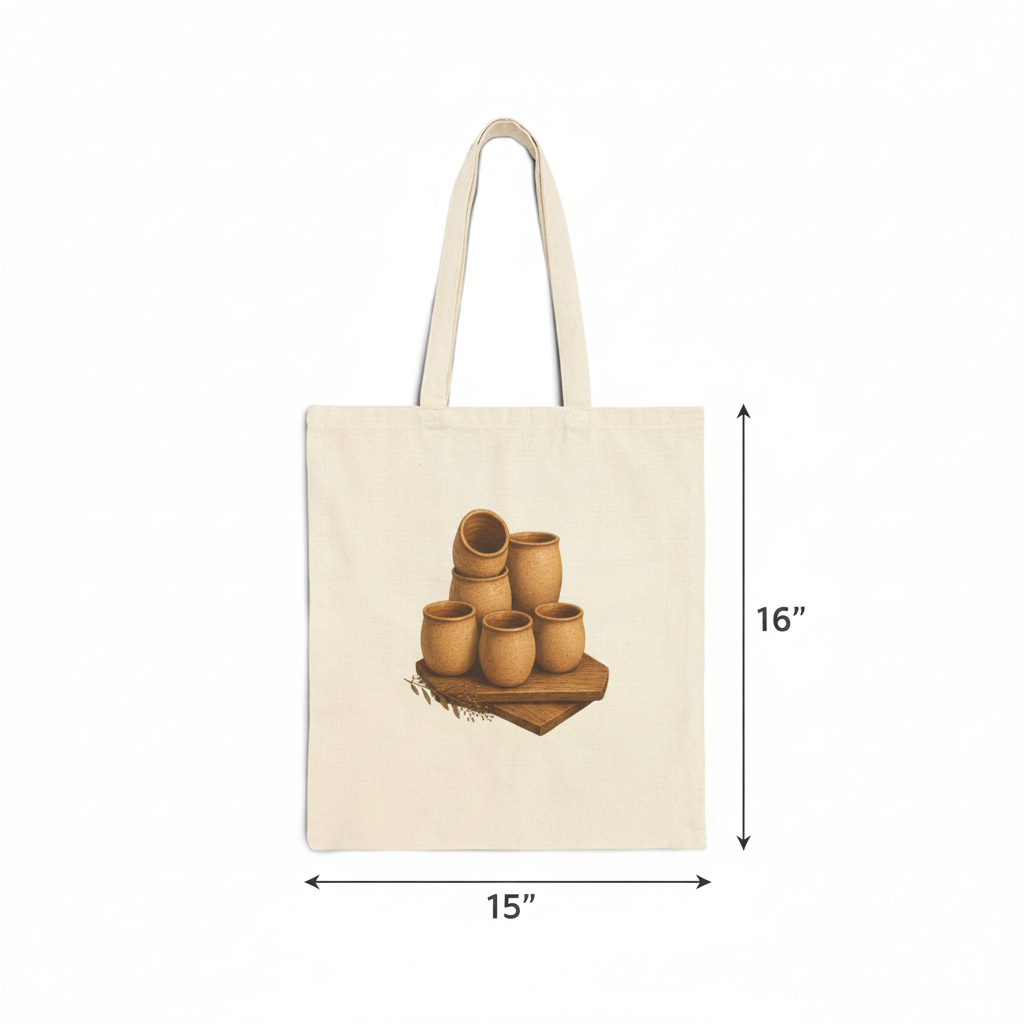 Pottery Lover Tote Bag | Natural Ceramic Tumbler Gift